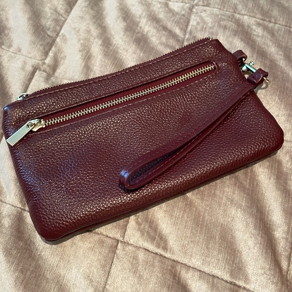 Befen Brown Italian Leather Wristlet Pouch - Picture 9 of 10